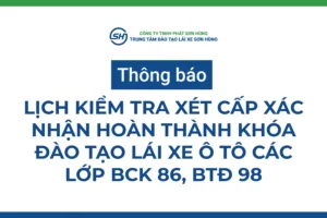 Lịch thi lái xe ô tô Sơn Hùng Đà Nẵng tháng 6/2026