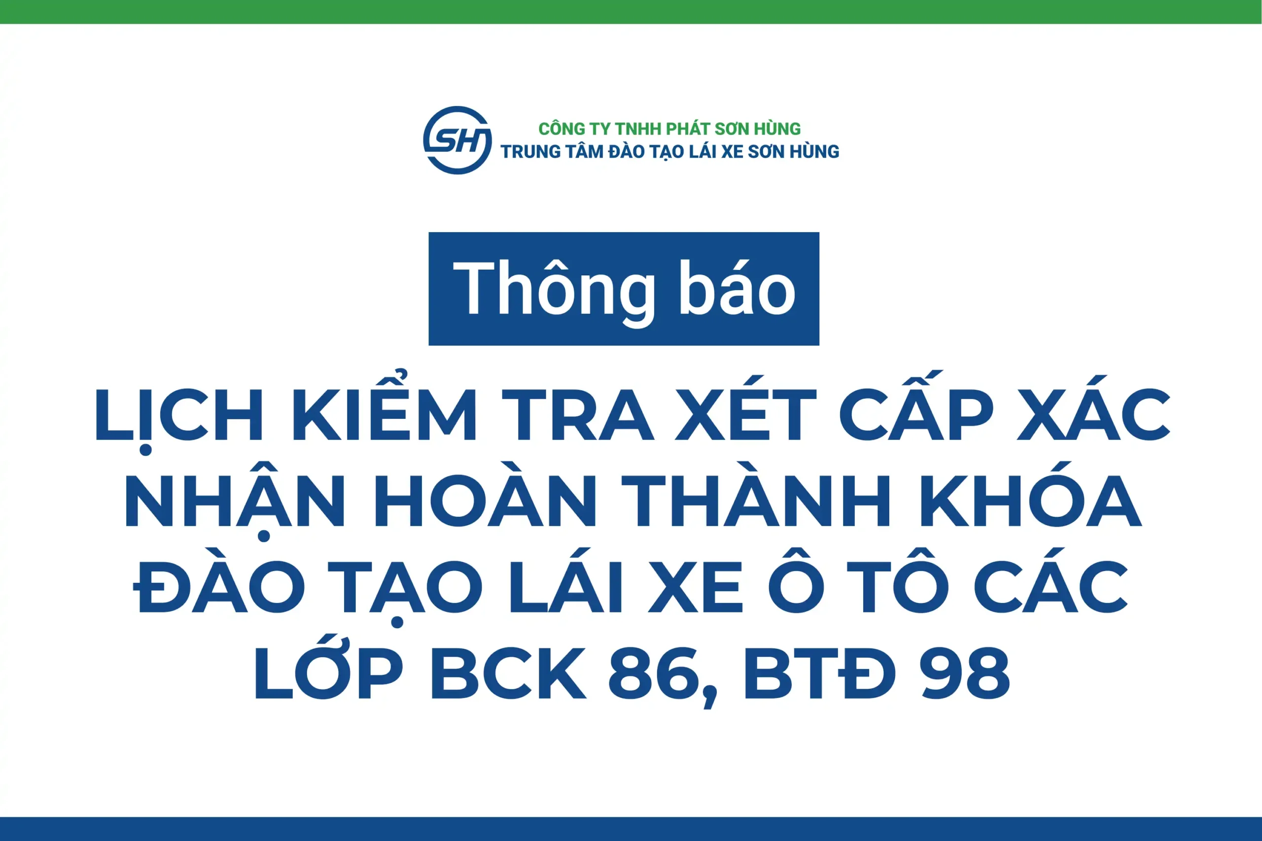 Lịch thi lái xe ô tô Sơn Hùng Đà Nẵng tháng 6/2026